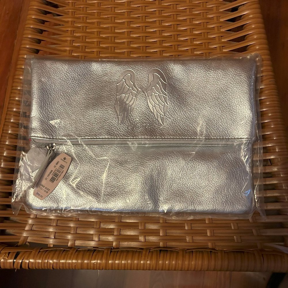 Victoria's Secret Angel Anniversary Fold Over Silver Clutch Bag **NWT**
